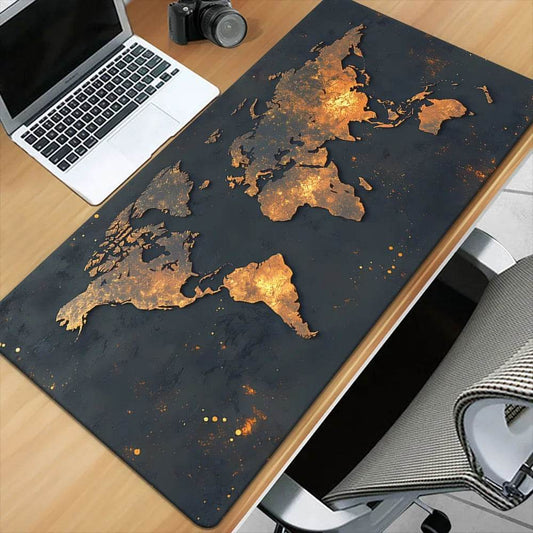 Large World Map Gaming Mouse Pad 900x400 - Non-Slip Rubber Desk Mat - Ultimate Gamer Desk Accessories - Capchroma Key Cap