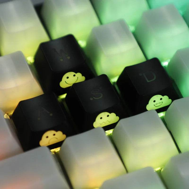 Cute Emo Keycap Set - WASD Arrow Broadside Lighting Key Cap for Mechanical Keyboard Compatible with MX Switch - Capchroma Key Cap